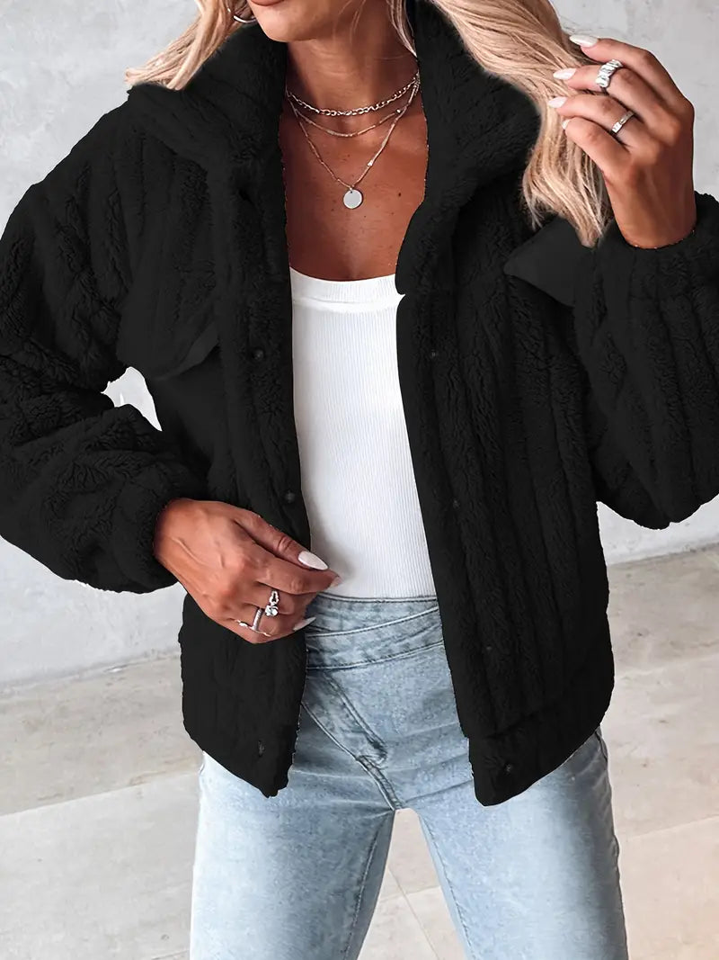 Florienne™ Fuzzy Single-Breasted Coat