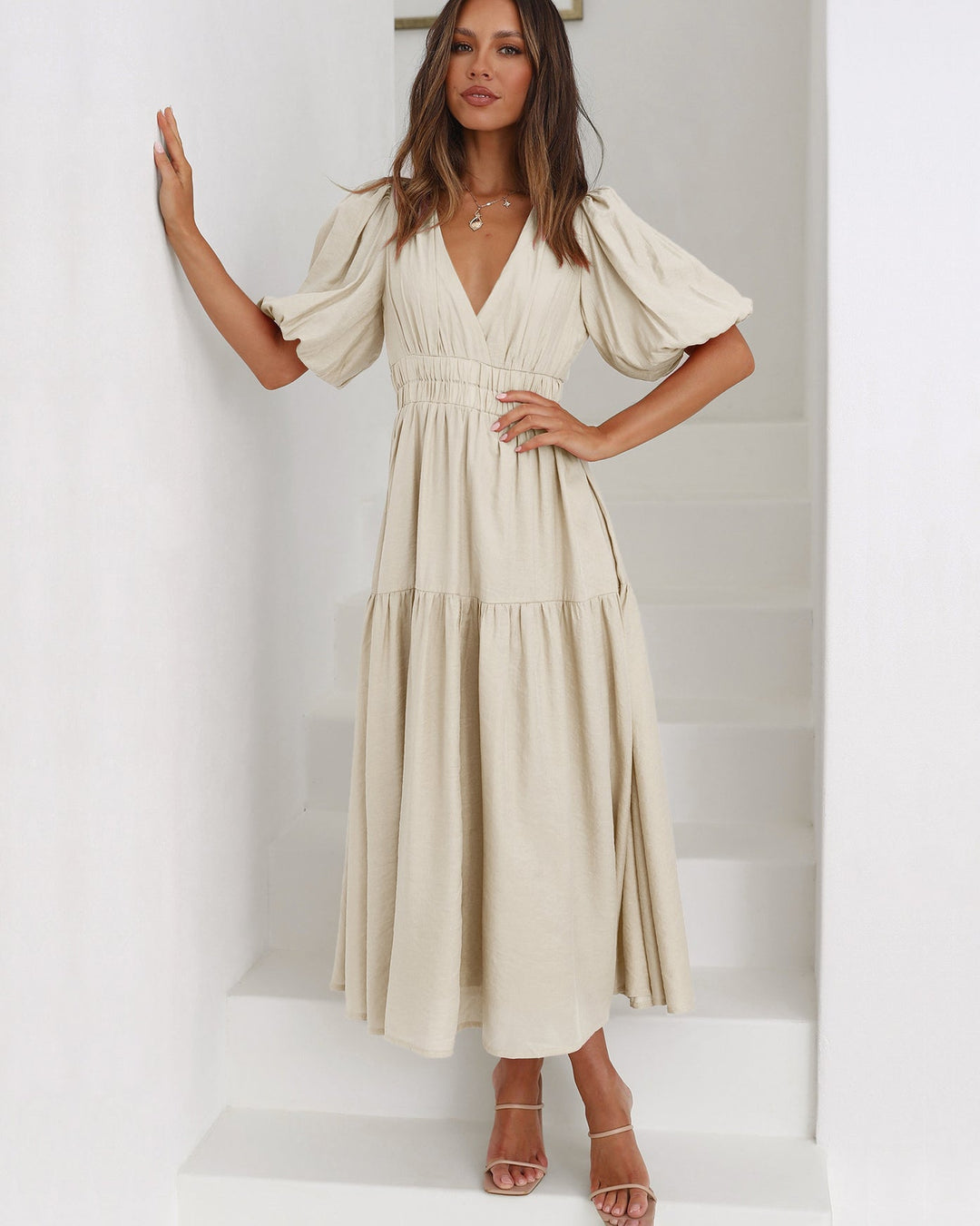 Aurielle™ V-Neck Flow Dress