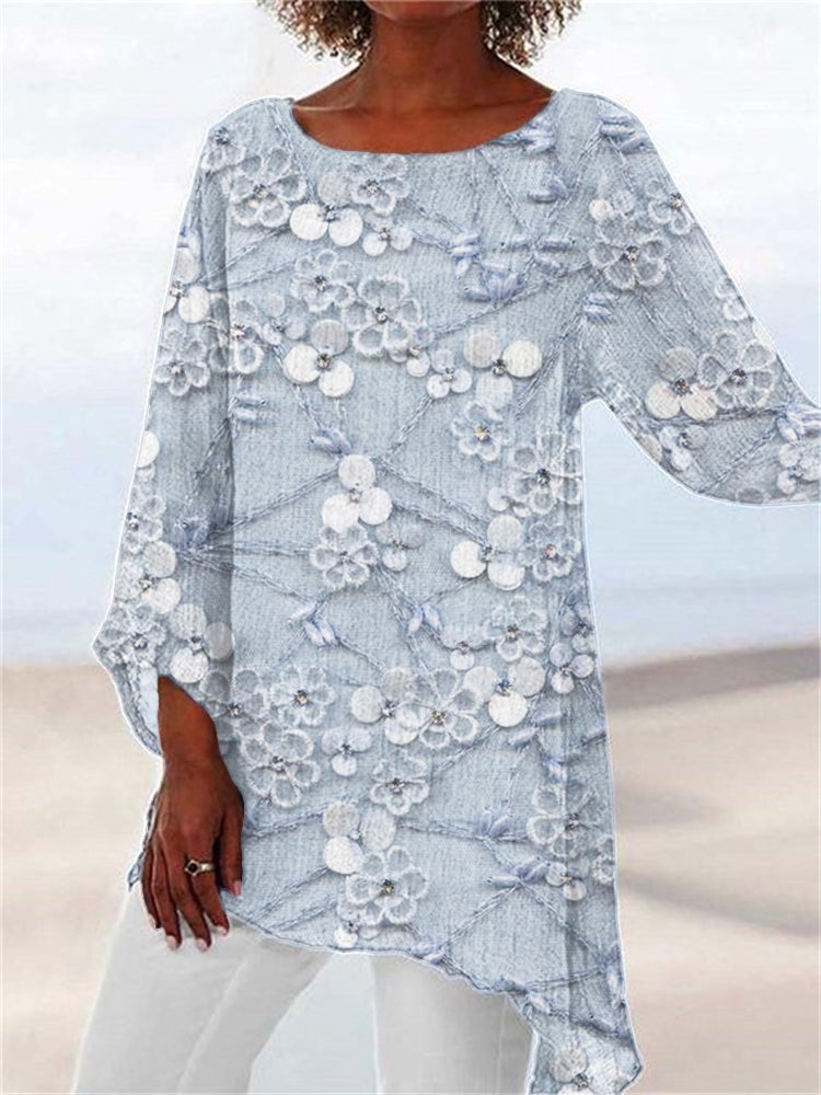 Violet™ Crystal Bloom Print Top