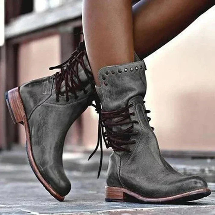 Lacey™ Stylish Leather Boots With Laces