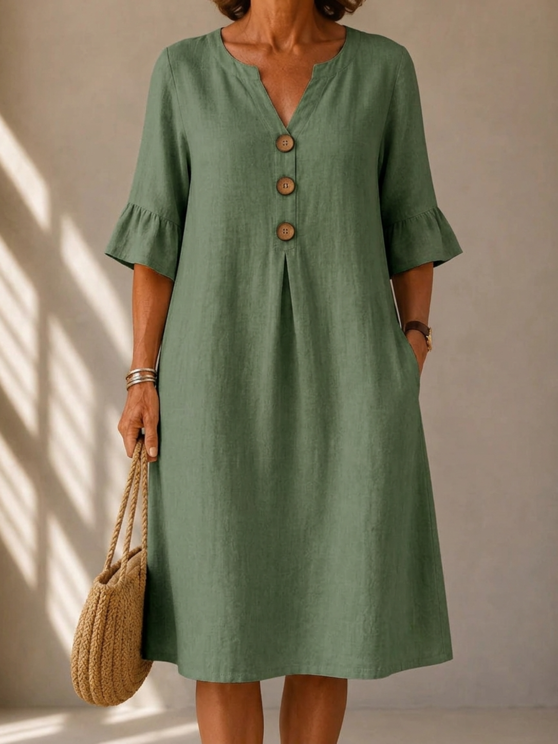 Elowen | Relaxed Linen Button Dress