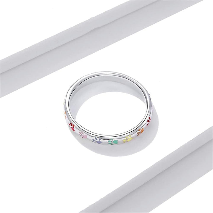Silver Ring with Paw Design