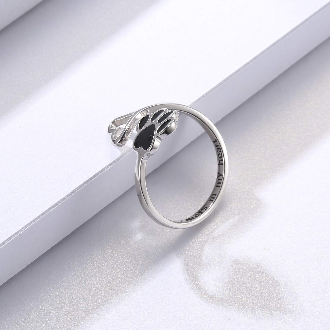Handcrafted Paw & Heart Ring