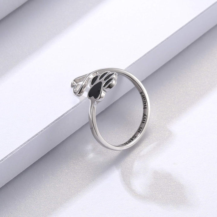 Handcrafted Paw & Heart Ring