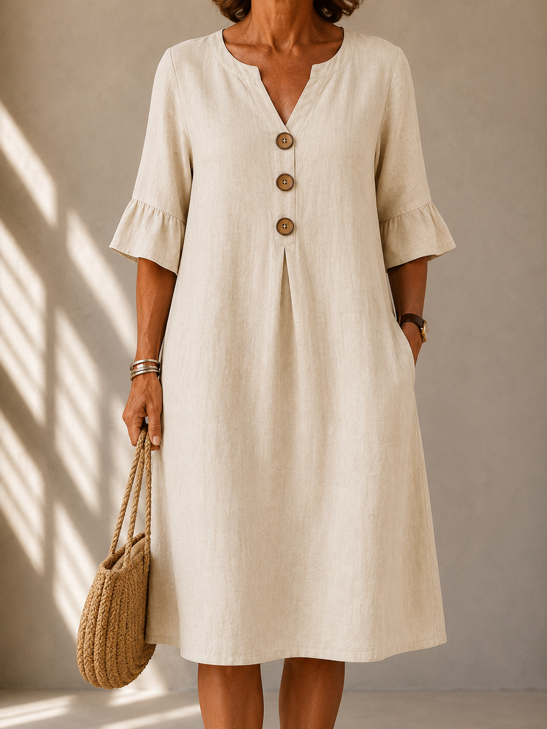Elowen | Relaxed Linen Button Dress