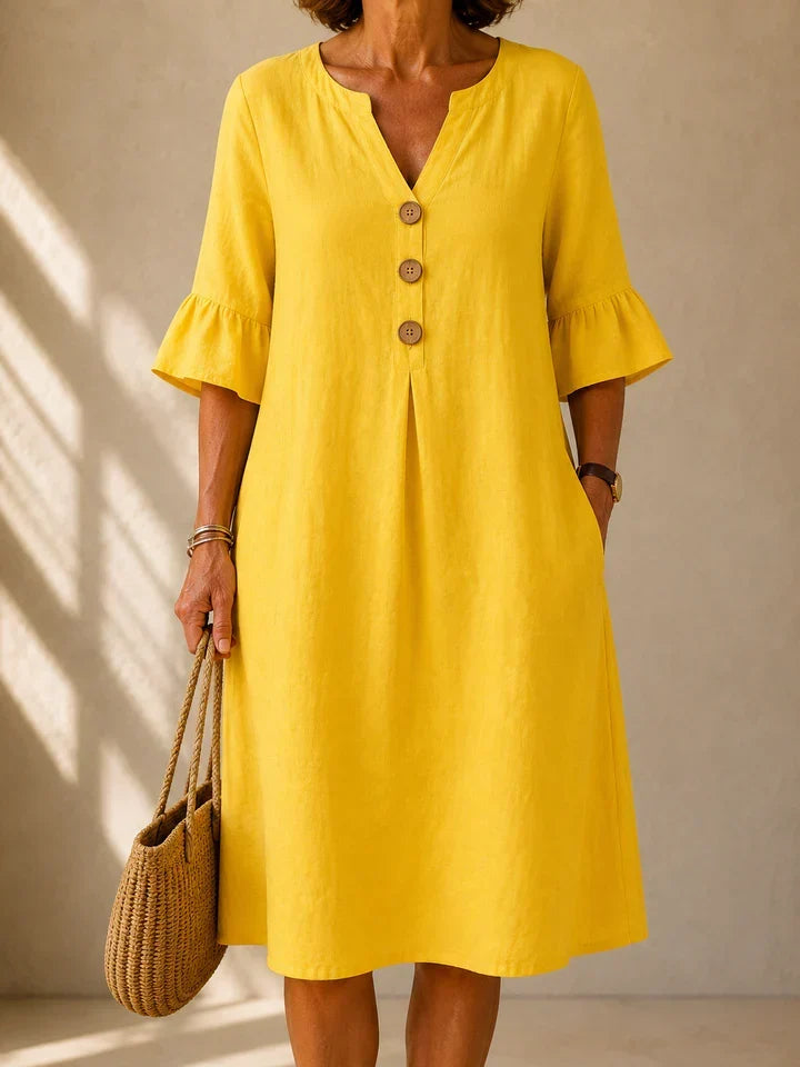 Elowen | Relaxed Linen Button Dress
