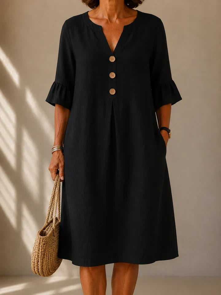 Elowen | Relaxed Linen Button Dress
