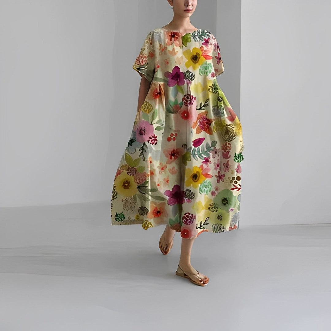 Selina™  Boho Floral Loose Dress