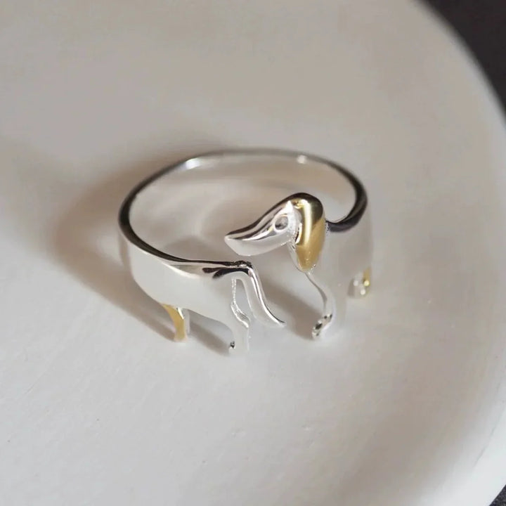 Silver Dachshund Ring – Adjustable Fit