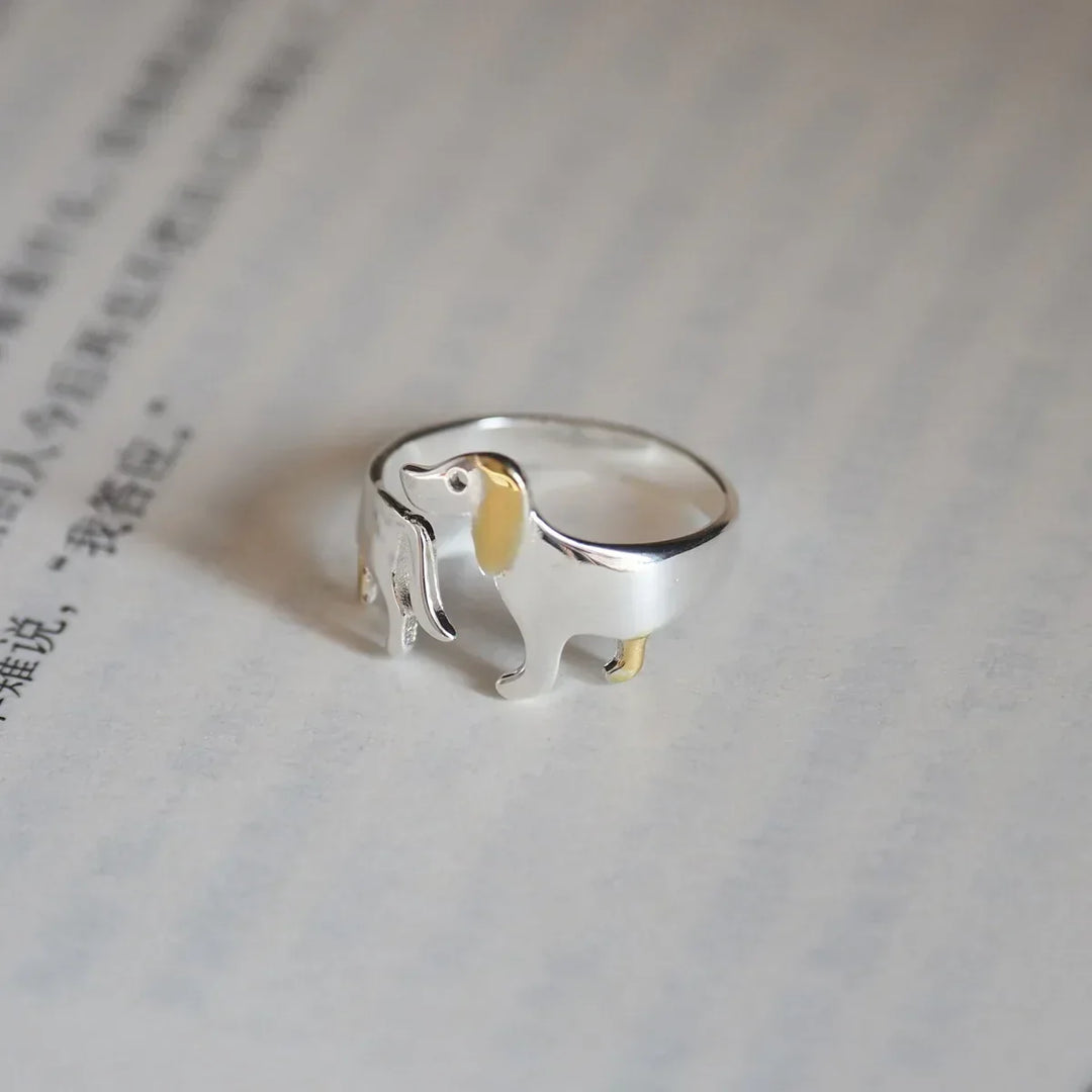 Silver Dachshund Ring – Adjustable Fit