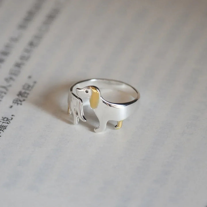Silver Dachshund Ring – Adjustable Fit