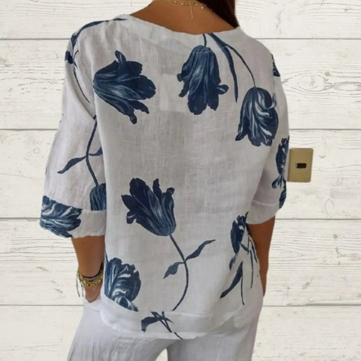 Talia™  Floral Button Top