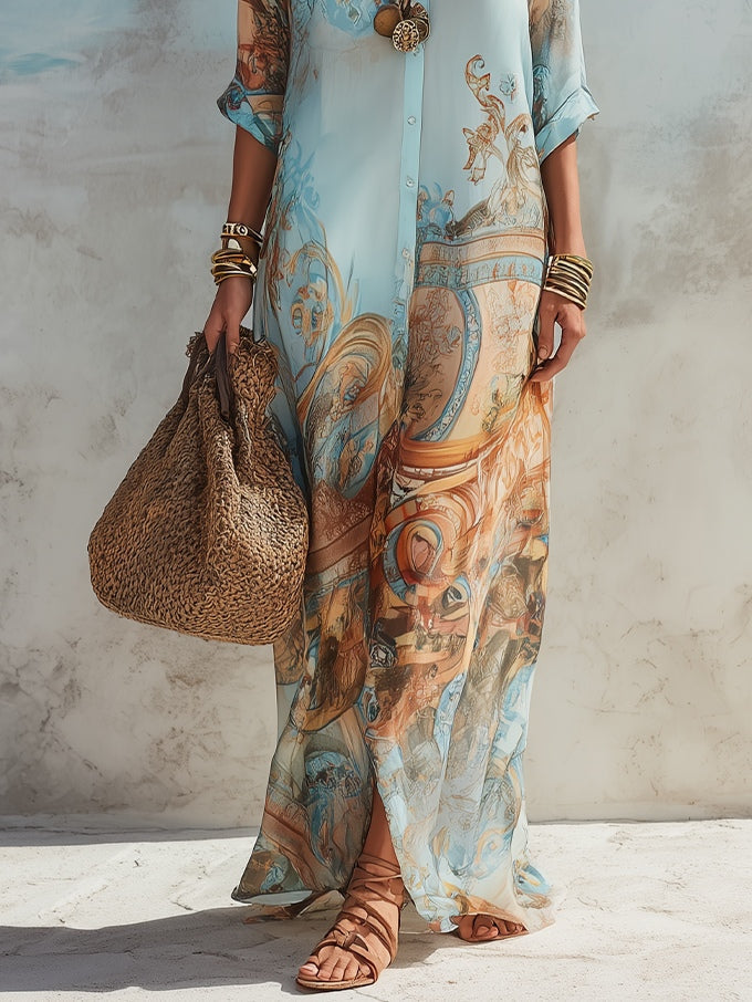 Eleanor | Elegant Maxi Shirt Dress