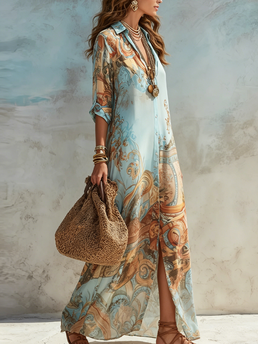 Eleanor | Elegant Maxi Shirt Dress