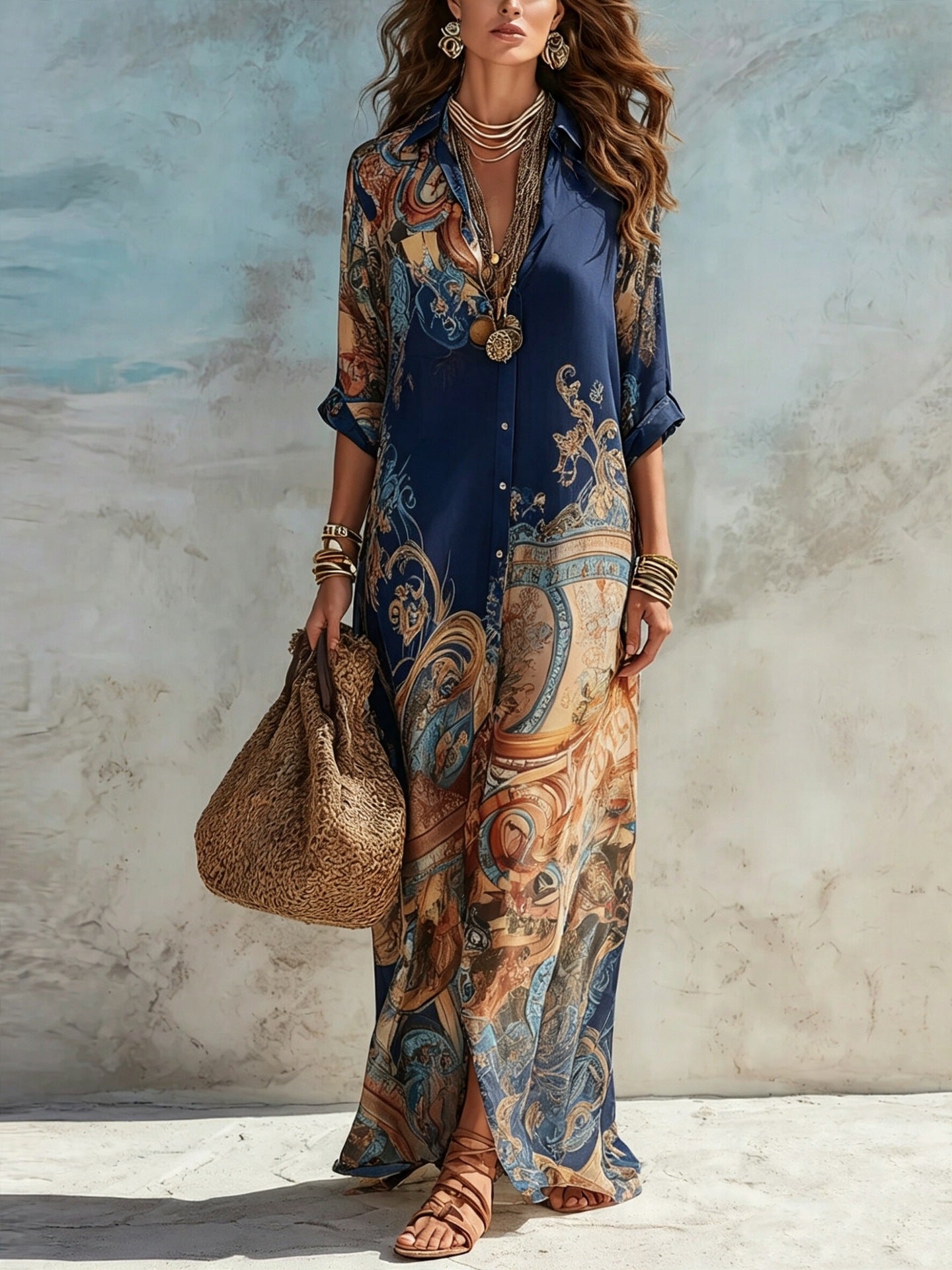 Eleanor | Elegant Maxi Shirt Dress