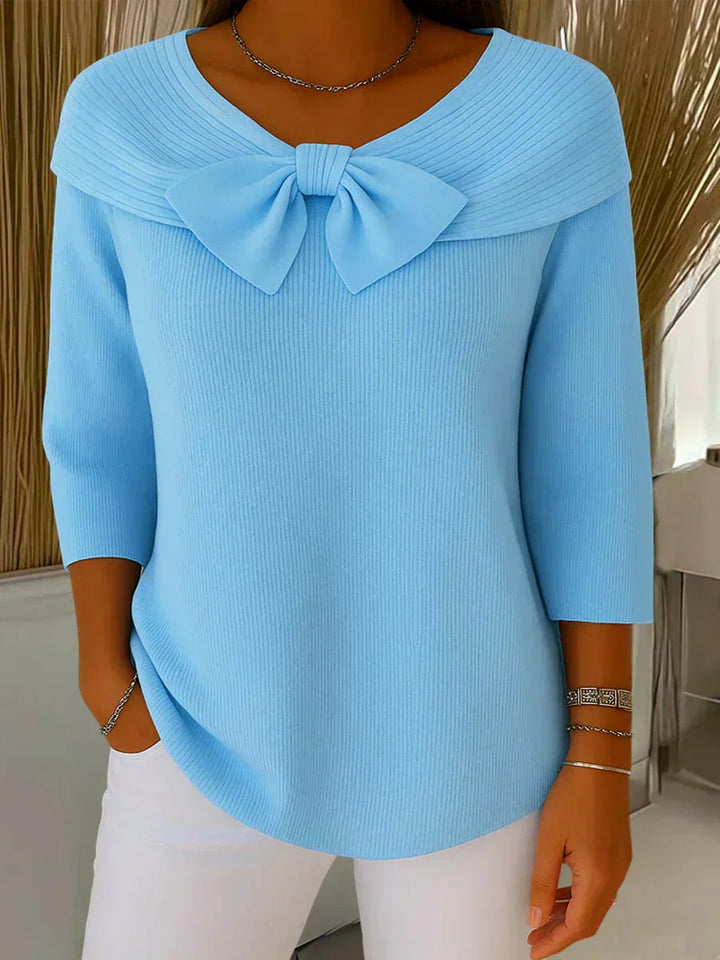 Julia | Elegant Knitted Top with Bow