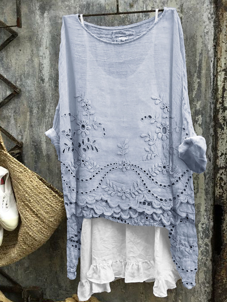 Evelyn™ Dual-Hem Printed Blouse