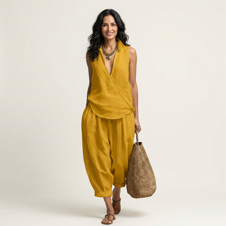 Twila | Wrap-Top & Wide-Leg Set