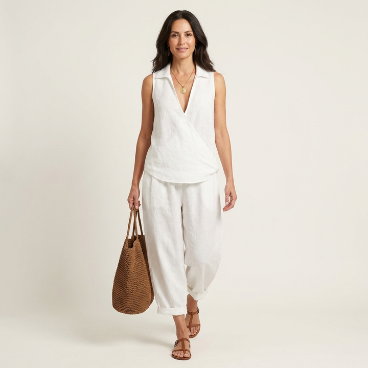 Twila | Wrap-Top & Wide-Leg Set