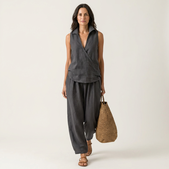 Twila | Wrap-Top & Wide-Leg Set