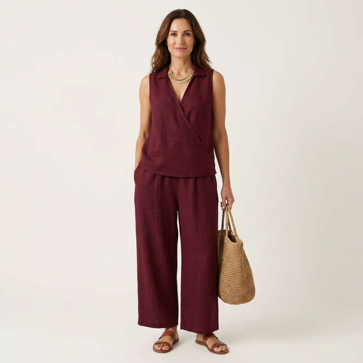 Twila | Wrap-Top & Wide-Leg Set