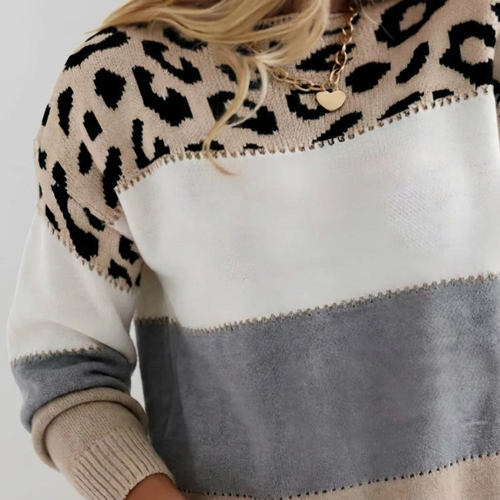 Pascaline™ | Leopard Print Casual Jumper