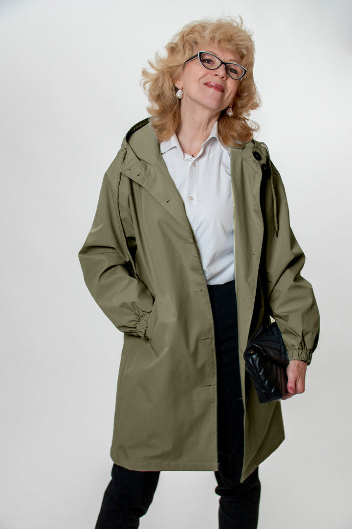 Rachel™ Water-Resistant Oversized Hooded Windbreaker