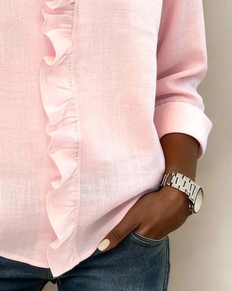 Solange | Ruffle V-Neck Blouse