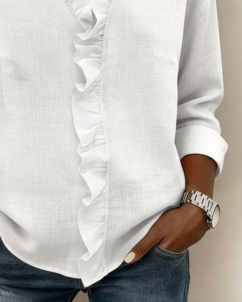 Solange | Ruffle V-Neck Blouse